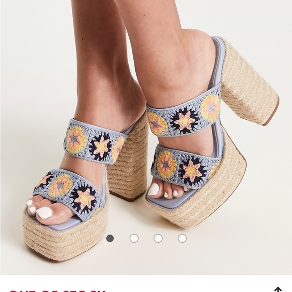 ASOS Platform Sandals Colorful Floral - Picture 3 of 8